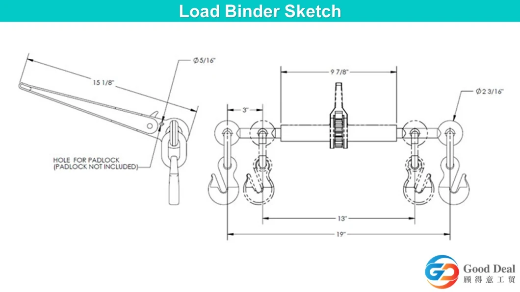 Rigging Hardware G70 Standard Rigging Hardware Us Type Drop Forged Chain Ratchet Load Binder