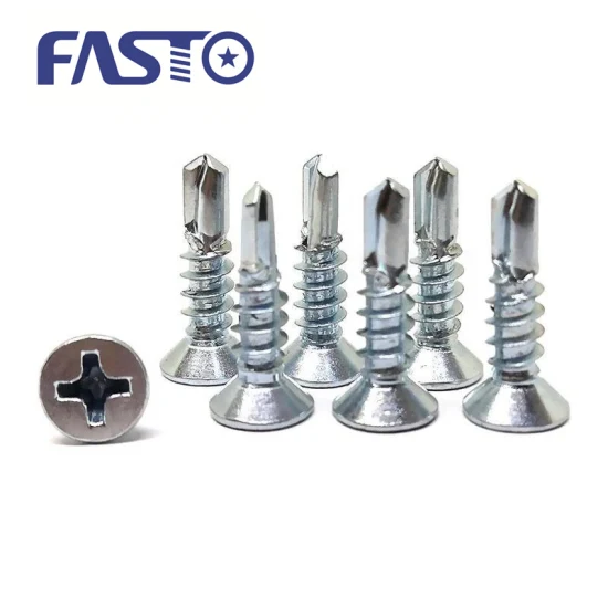 M3.0 M3.5 M4.0 M4.5 M5.0 M6.0 Tornillos de aglomerado autoperforantes chapados en zinc azul amarillo