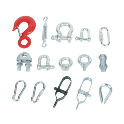 Suministro de fábrica de China D Grillete-Clips de cuerda de alambre-Tornillo-Gancho de resorte-Perno de ojo-Tuerca de ojo-Dedal-Anillo redondo-Terminal de estampar-G80 Clevis Grab Hook-Riggings